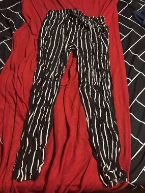 Streetwear Society Black and White Striped Trousers